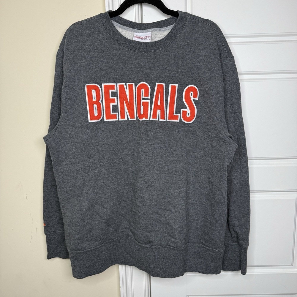 Mitchell & Ness Cincinnati Bengals Playoff Win Crewneck Sweatshirt Men's X-Large